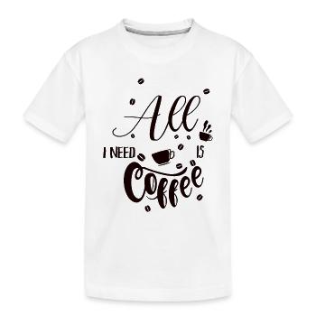 Kaffee - Kinder Premium Bio T-Shirt - Weiß - Vorne