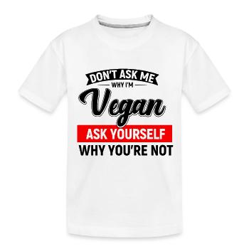 vegan - Kinder Premium Bio T-Shirt - Weiß - Vorne