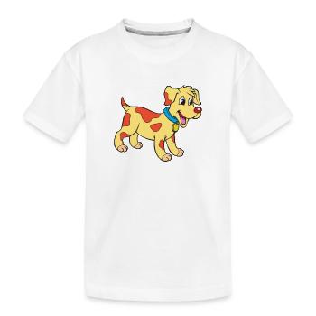 chiot chien - T-shirt bio Premium Enfant - blanc - Devant