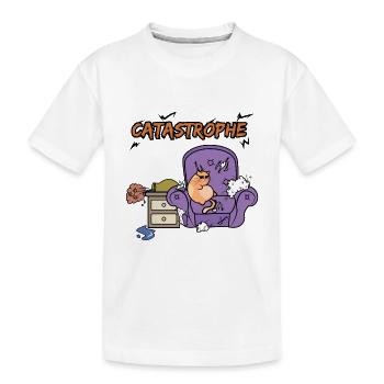 Katze Katastrophe - Kinder Premium Bio T-Shirt - Weiß - Vorne