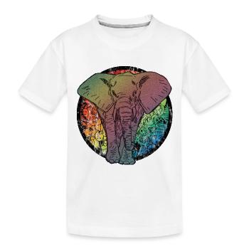 Caricature d'éléphant - T-shirt bio Premium Enfant - blanc - Devant