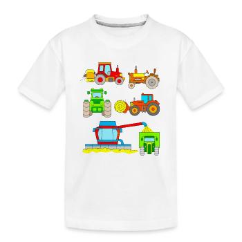 Tracteurs pour enfants - véhicules à la ferme - T-shirt bio Premium Enfant - blanc - Devant