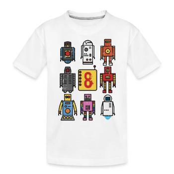Retro Roboter 8. Geburtstag - Kinder Premium Bio T-Shirt - Weiß - Vorne