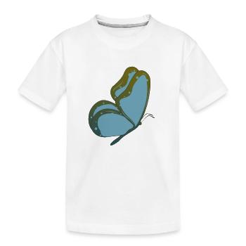 Schmetterling blauer Falter - Kinder Premium Bio T-Shirt - Weiß - Vorne