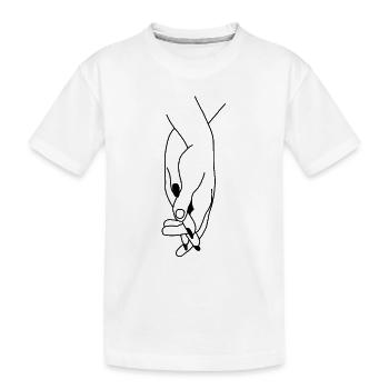 Love Se tenir la main - T-shirt bio Premium Enfant - blanc - Devant