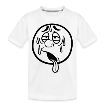 face cartoon cartoon circle round exhausted sun - Kids' Premium Organic T-Shirt - white - Front
