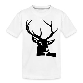 Kopf und Geweih eines Hirschs - Kinder Premium Bio T-Shirt - Weiß - Vorne