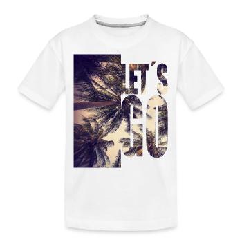 Lets Go To The Beach / Palm Trees / Let's Go / Sun - Kids' Premium Organic T-Shirt - white - Front