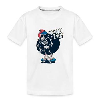 Skate Team à bord comme un squelette et avec de la musique - T-shirt bio Premium Enfant - blanc - Devant