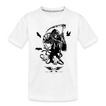 mort mort chemise de halloween cimetière - T-shirt bio Premium Enfant - blanc - Devant
