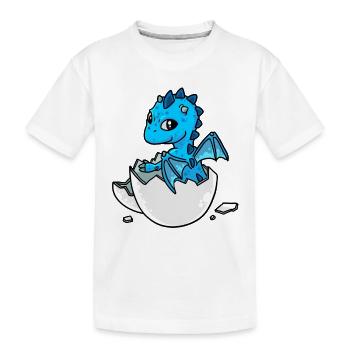 Petit Mignon Bébé Dragon Hatch Oeuf en coquille d’oeuf - T-shirt bio Premium Enfant - blanc - Devant
