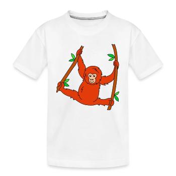 Orang Utan - Kinder Premium Bio T-Shirt - Weiß - Vorne