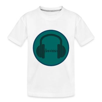 Music in headphones- Music in the headphone - Kids' Premium Organic T-Shirt - white - Front