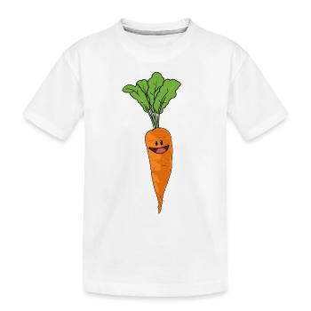 Karotten Wurzeln Wurzel Mohrrübe Rübe Veganer - Kinder Premium Bio T-Shirt - Weiß - Vorne