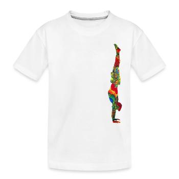 Stand de main coloré marbré - T-shirt bio Premium Enfant - blanc - Devant