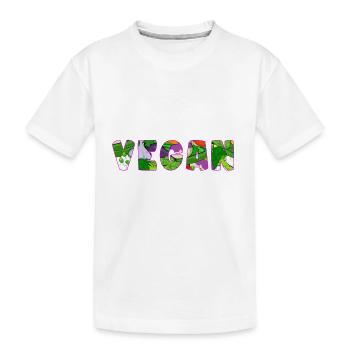 vegan - Kinder Premium Bio T-Shirt - Weiß - Vorne