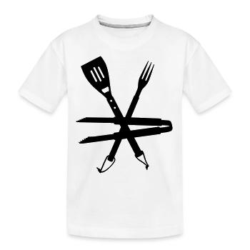Grillbesteck / BBQ Utensils (1c) - Kinder Premium Bio T-Shirt - Weiß - Vorne