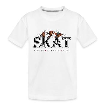 Skat Kartenspiel - Kinder Premium Bio T-Shirt - Weiß - Vorne