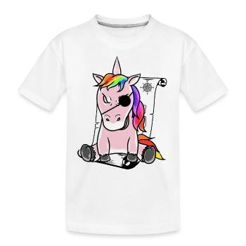 Fantasy Pirate Grim Evil Unicorn Carte au trésor - T-shirt bio Premium Enfant - blanc - Devant