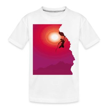 Cadeau d'alpinisme au lever du soleil - T-shirt bio Premium Enfant - blanc - Devant