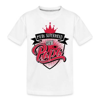 My Super Hero dad - father's day - gift family - Kids' Premium Organic T-Shirt - white - Front
