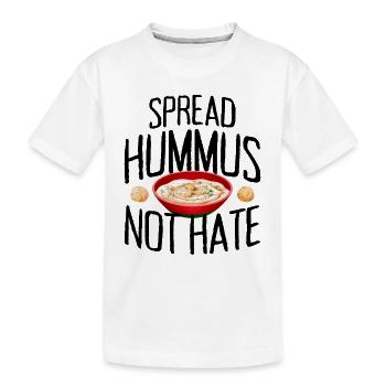 Spread Hummus Not Hate Vegan Geschenk Für Veganer - Kinder Premium Bio T-Shirt - Weiß - Vorne