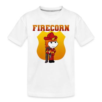 Licorne pompier pompière pompier femme - T-shirt bio Premium Enfant - blanc - Devant