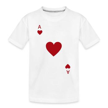 Herz Ass Spielkarte Karneval Kostüm Poker Casino - Kinder Premium Bio T-Shirt - Weiß - Vorne