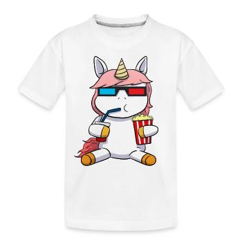 Unicorn 3D Lunettes 3D Popcorn Cinema Film Motion Picture - T-shirt bio Premium Enfant - blanc - Devant