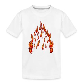 Feuer Flamme Brand Inferno Flamme feurig Hitze - Kinder Premium Bio T-Shirt - Weiß - Vorne