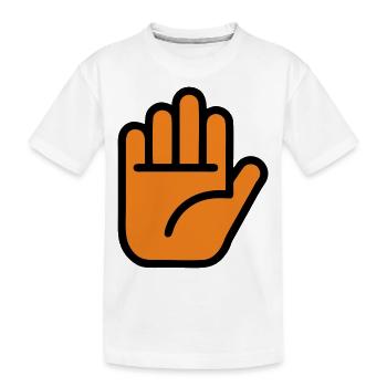 Main / Arrêt / Non. - T-shirt bio Premium Enfant - blanc - Devant