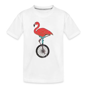Monocycle, flamant monocycle - T-shirt bio Premium Enfant - blanc - Devant