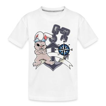 Sailor Compass Ancre Lapin Marin Capitaine Ahoi - T-shirt bio Premium Enfant - blanc - Devant