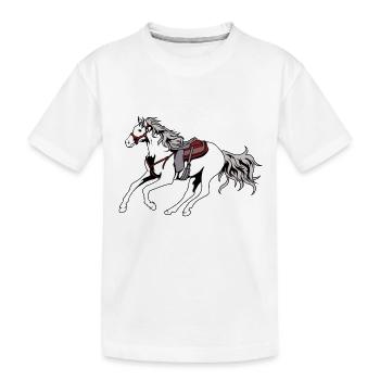 Cheval occidental équitation western cowboy cheval galop - T-shirt bio Premium Enfant - blanc - Devant