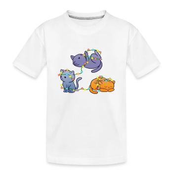 Christmas Cats - Kinder Premium Bio T-Shirt - Weiß - Vorne
