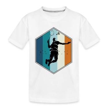 Badminton - Kinder Premium Bio T-Shirt - Weiß - Vorne
