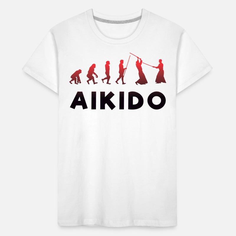 Evolution monkey to fighting Aikido red sword Kids' Premium Organic T-Shirt