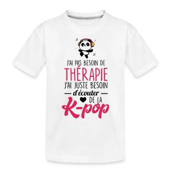Je suis timide à la base quand on parle de k-pop - T-shirt bio Premium Enfant - blanc - Devant