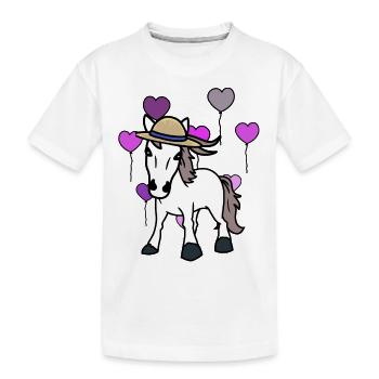 Coeur cheval cheval cheval cheval Cheval Fou de cheval - T-shirt bio Premium Enfant - blanc - Devant
