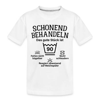 Schonend Behandeln Neunzig Geschenk 90. Geburtstag - Kinder Premium Bio T-Shirt - Weiß - Vorne