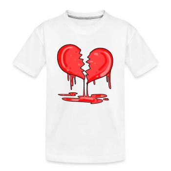 Broken heart - Kids' Premium Organic T-Shirt - white - Front