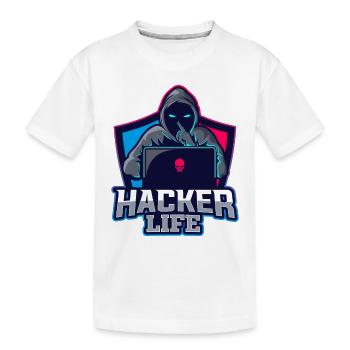 Hacker Life - Kinder Premium Bio T-Shirt - Weiß - Vorne