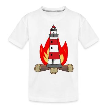 Leucht Signal Feuer Leuchtturm maritime Nautik - Kinder Premium Bio T-Shirt - Weiß - Vorne