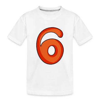 Ziffer 6 Zahl Nummer Sechs - Kinder Premium Bio T-Shirt - Weiß - Vorne