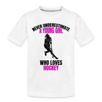 Hockeyspielerin Damen Feldhockey Mädchen Hockey - Kinder Premium Bio T-Shirt - Weiß - Vorne
