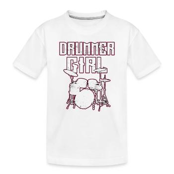 drummer girl tenue de batterie pour percussion - T-shirt bio Premium Enfant - blanc - Devant