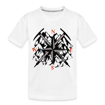 Mountain Peak Mountain Compass Pickaxe Mountain Sports - Kids' Premium Organic T-Shirt - white - Front