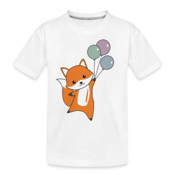 Fuchs süß Tier fliegt Luftballons Kinder - T-shirt bio Premium Enfant - blanc - Devant