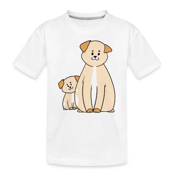 Chien chiot chiot - T-shirt bio Premium Enfant - blanc - Devant