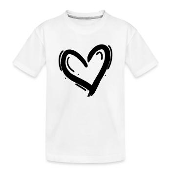 Herz Schwarz - Kinder Premium Bio T-Shirt - Weiß - Vorne